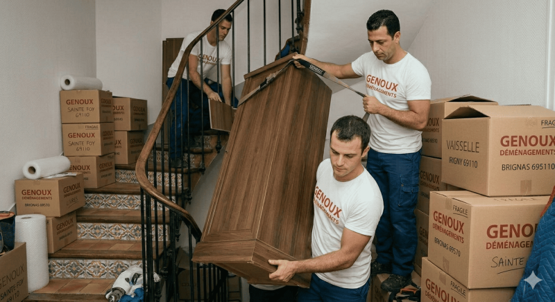 Entreprise déménagement à Sainte-Foy-lès-Lyon 69110 pour le déménagement d'un appartement en duplex 